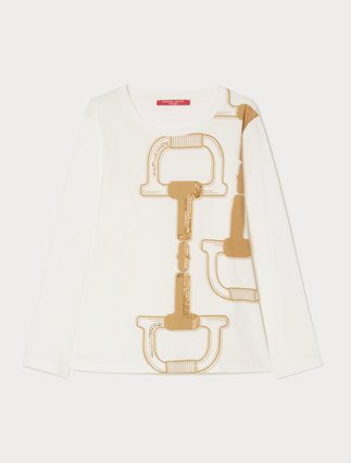 Jersey appliqué T-shirt - Marina Rinaldi