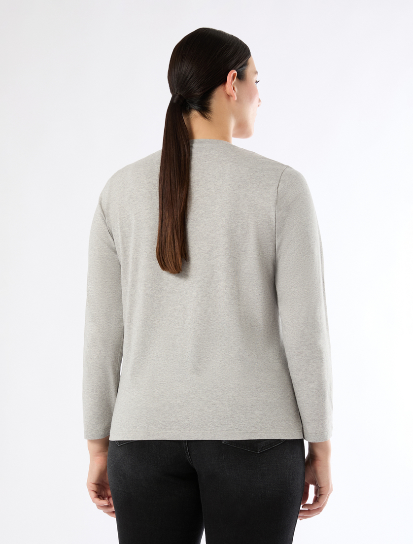 Jersey appliqué T-shirt - MEDIUM GREY - Marina Rinaldi - 4