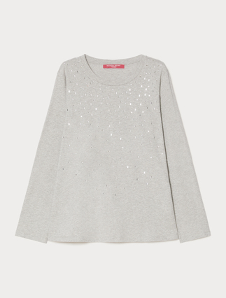 Jersey appliqué T-shirt - Marina Rinaldi