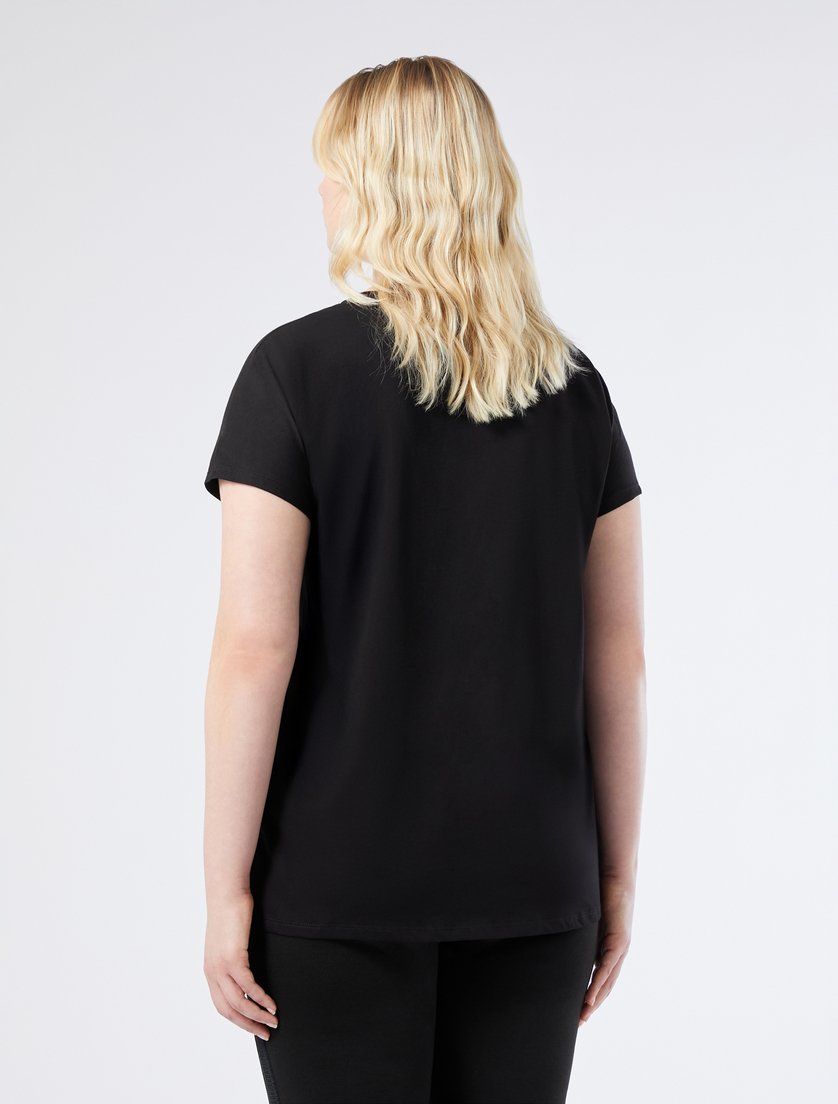 Printed jersey T-shirt - BLACK - Marina Rinaldi - 4 Printed jersey T-shirt - BLACK - Marina Rinaldi - 4