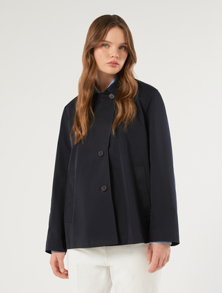 Water-repellent gabardine pea coat - MIDNIGHTBLUE