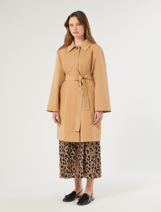 Raincoat in water-repellent gabardine - BISCUIT