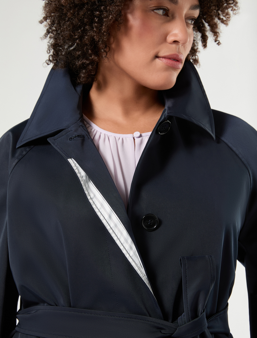 Impermeabile in gabardina antigoccia - BLU NOTTE - Marina Rinaldi - 5