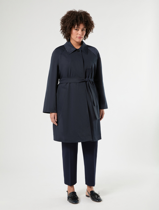 Impermeabile in gabardina antigoccia - BLU NOTTE