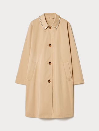 Imperméable en gabardine déperlante avec broderie - Marina Rinaldi