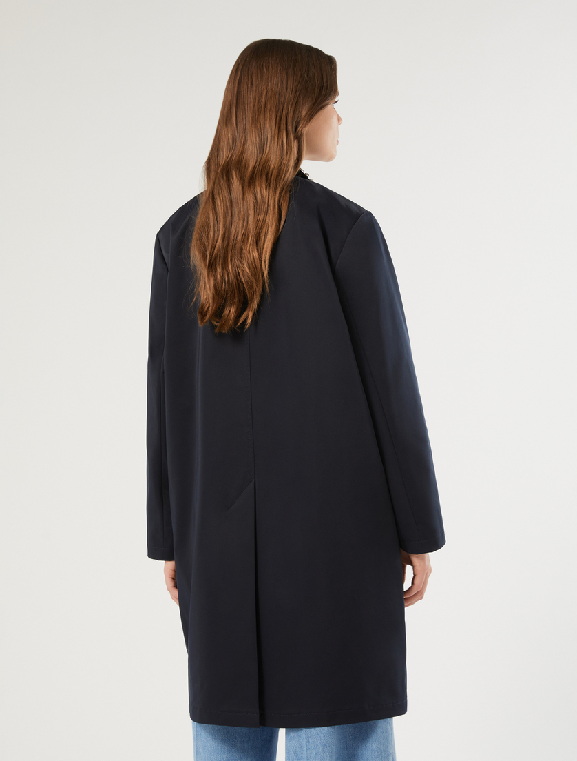 Imperméable en gabardine déperlante avec broderie - BLEU NUIT - Marina Rinaldi - 4