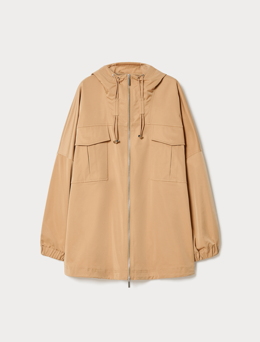 Raincoat in water-repellent gabardine - BISCUIT - Marina Rinaldi