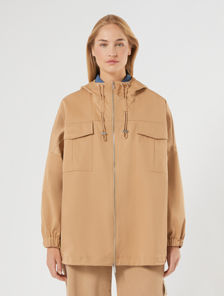 Raincoat in water-repellent gabardine - BISCUIT