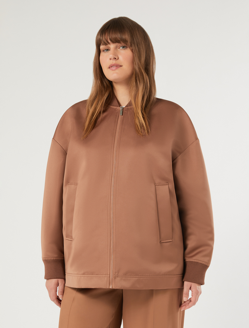 Duchess satin bomber jacket - CARAMEL - Marina Rinaldi - 3