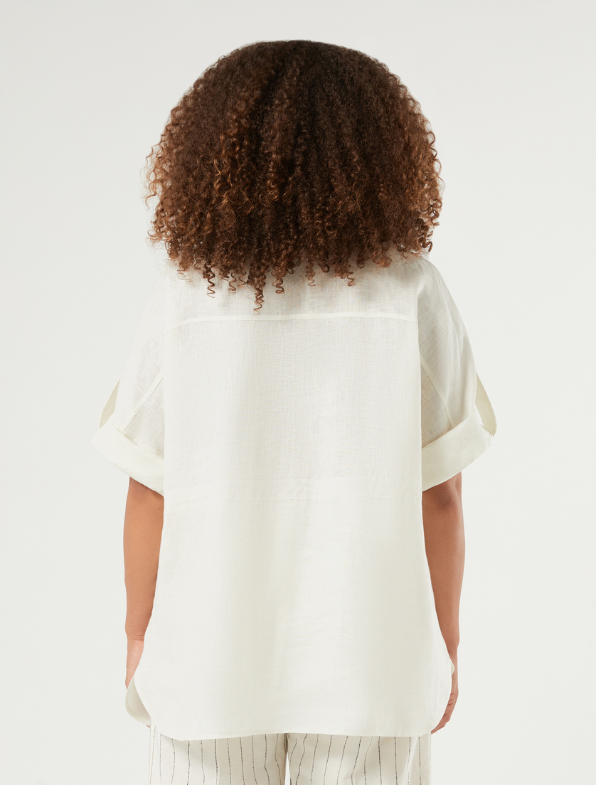 Linen safari jacket - IVORY - Marina Rinaldi - 4