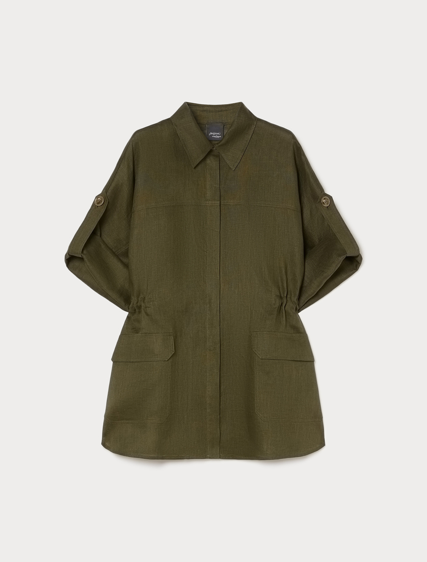 Linen safari jacket - KAKI - Marina Rinaldi