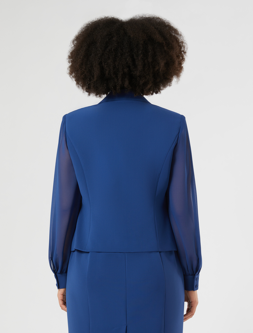 Short cady jacket - CORNFLOWER BLUE - Marina Rinaldi - 4