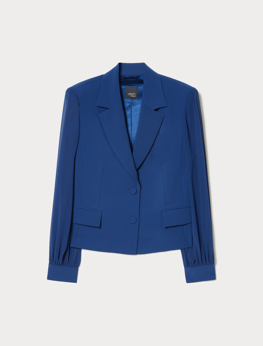 Short cady jacket - CORNFLOWER BLUE - Marina Rinaldi