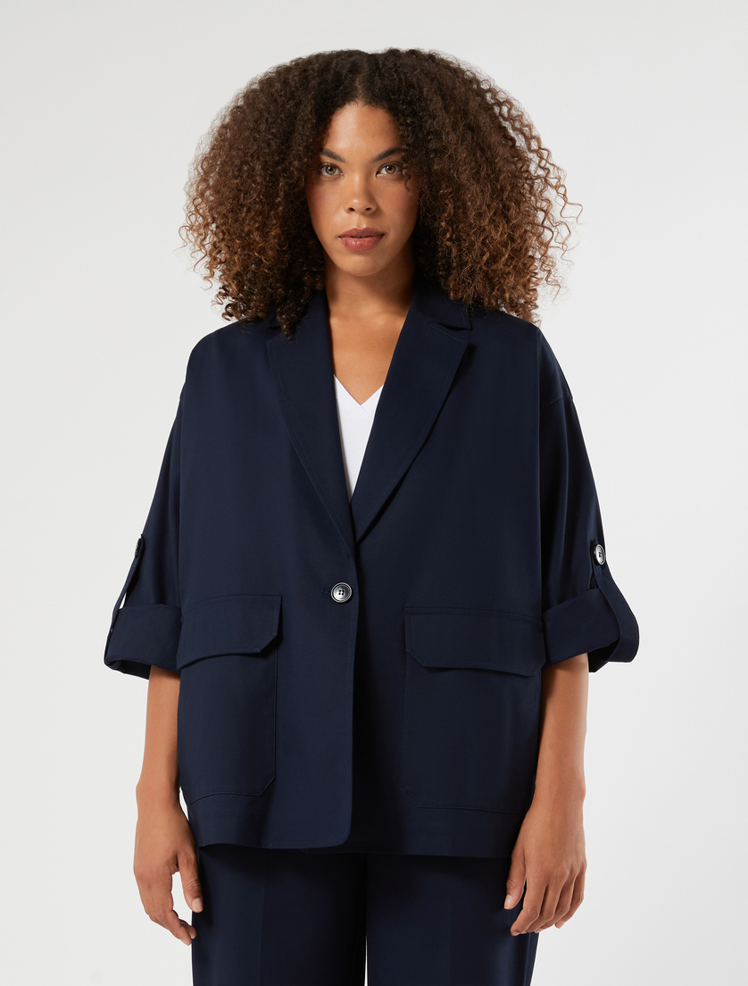 Cotton gabardine jacket - ULTRAMARINE - Marina Rinaldi - 3