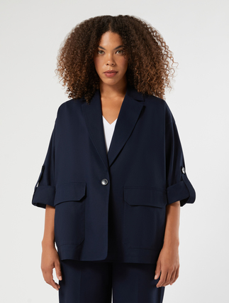 Cotton gabardine jacket - ULTRAMARINE