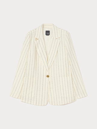 Pinstriped linen blazer - Marina Rinaldi