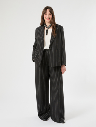 Pinstriped linen blazer - Marina Rinaldi