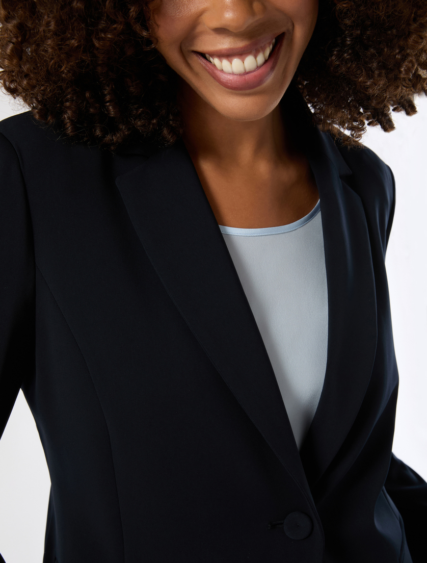 Blazer jacket in flowing fabric - ULTRAMARINE - Marina Rinaldi - 5