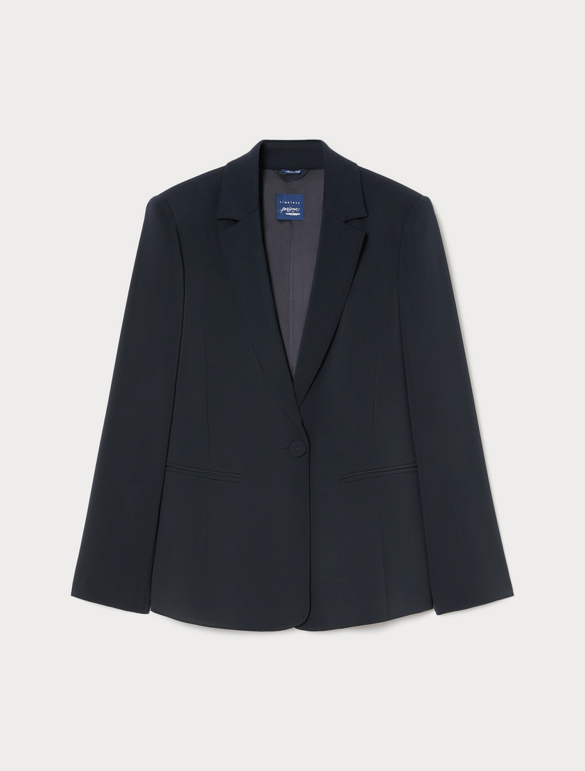 Blazer jacket in flowing fabric - ULTRAMARINE - Marina Rinaldi