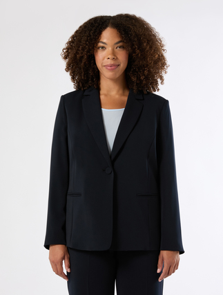Blazer jacket in flowing fabric - ULTRAMARINE