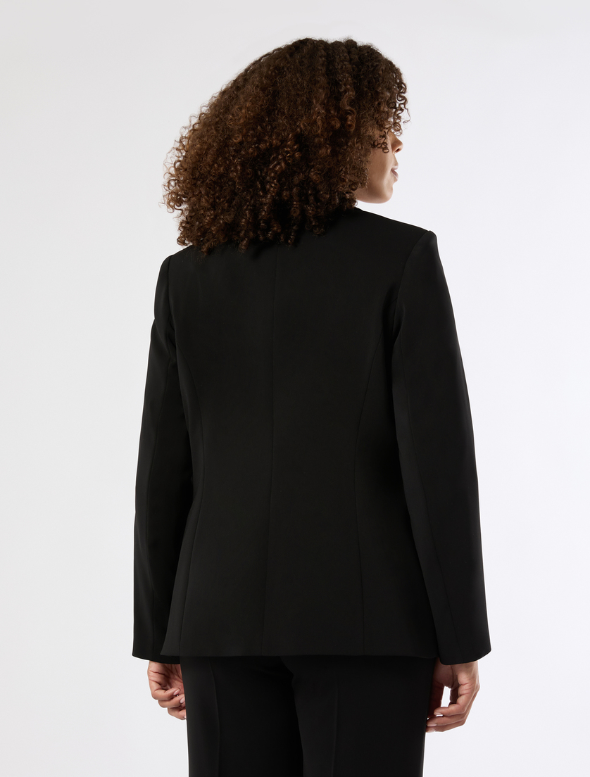 Blazer jacket in flowing fabric - BLACK - Marina Rinaldi - 4