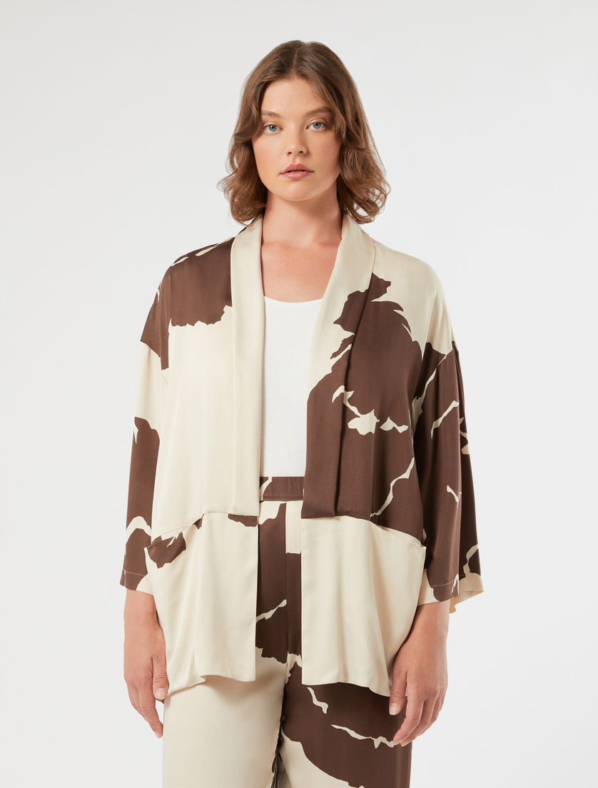 Printed satin jacket - SAND - Marina Rinaldi - 3