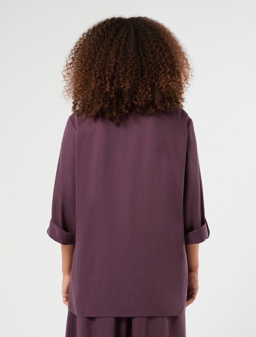 Twill blazer jacket - PLUM - Marina Rinaldi - 4