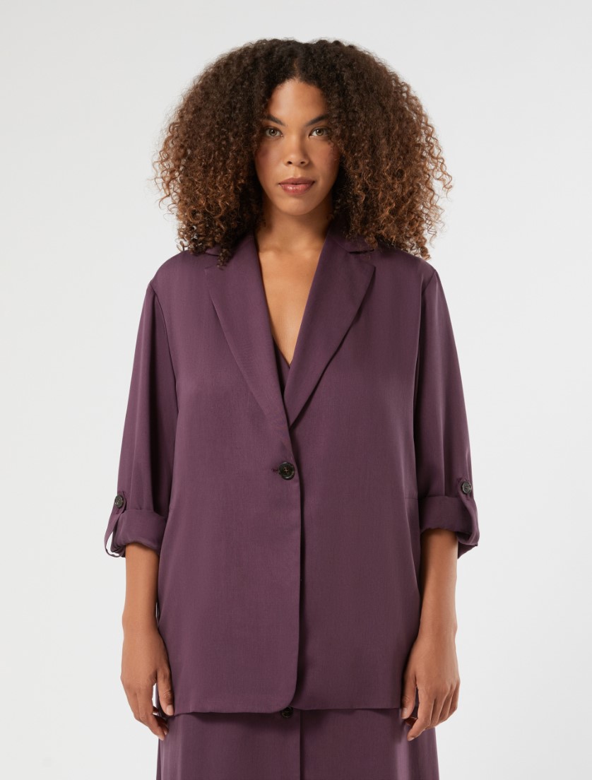 Twill blazer jacket - PLUM - Marina Rinaldi - 3