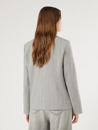 Twill blazer jacket - MEDIUM GREY - Marina Rinaldi - 4