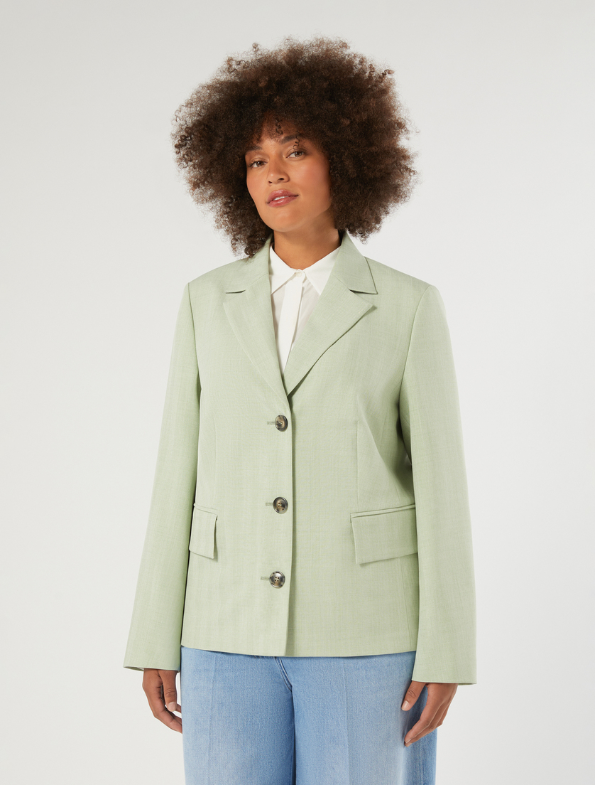 Twill blazer jacket - SAGE GREEN - Marina Rinaldi - 3