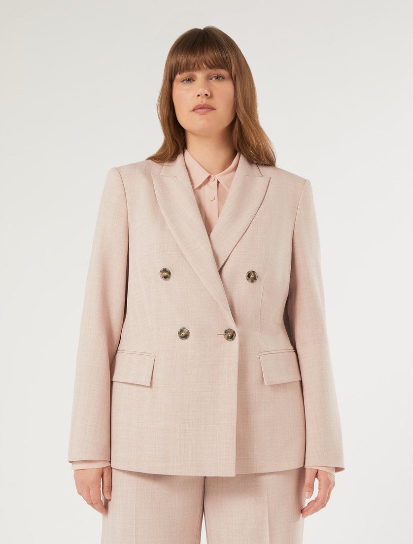 Double-breasted twill blazer jacket - SHADED PINK - Marina Rinaldi - 3