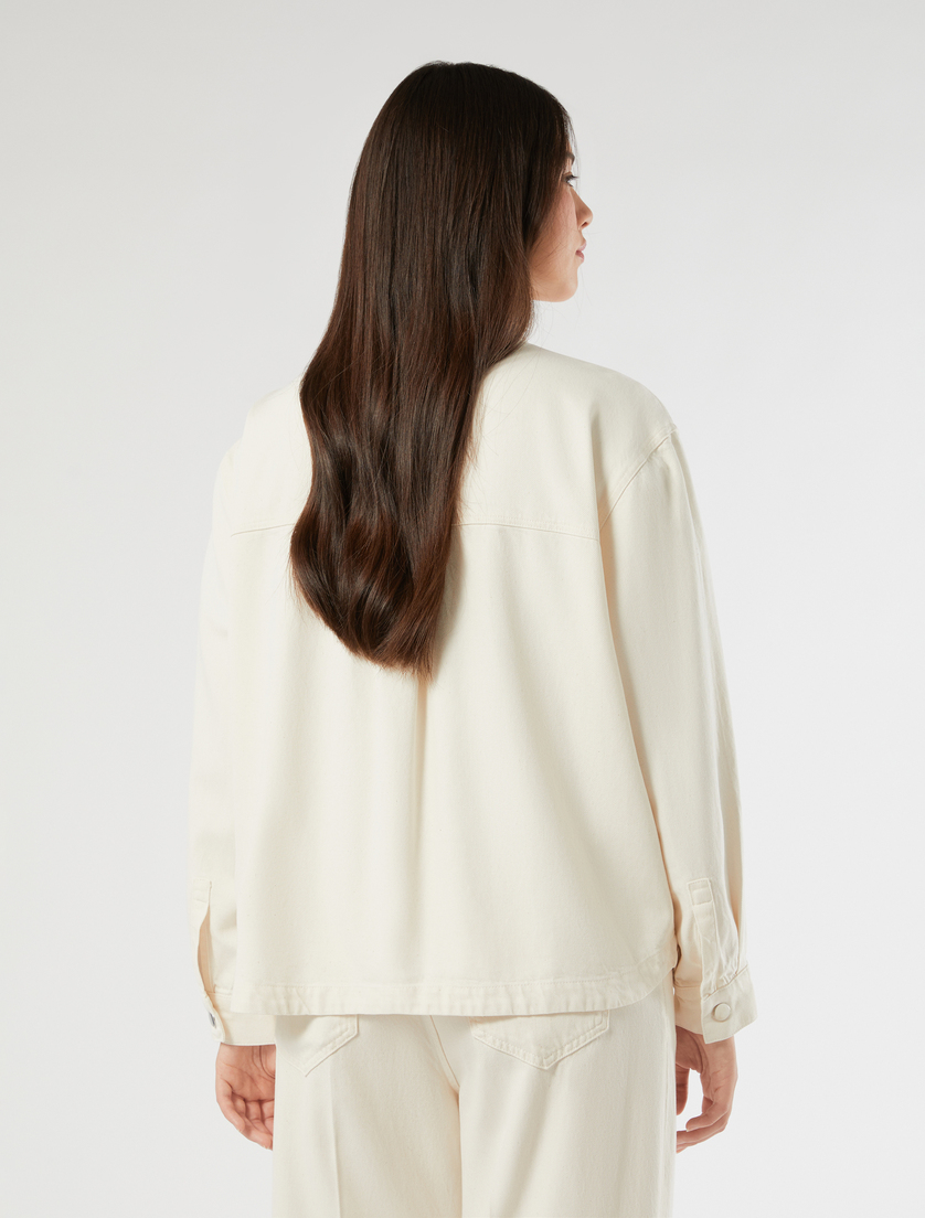 Bull cotton and Tencel jacket - WHITE - Marina Rinaldi - 4