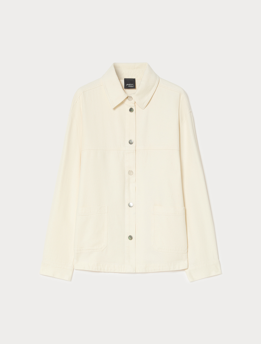 Bull cotton and Tencel jacket - WHITE - Marina Rinaldi