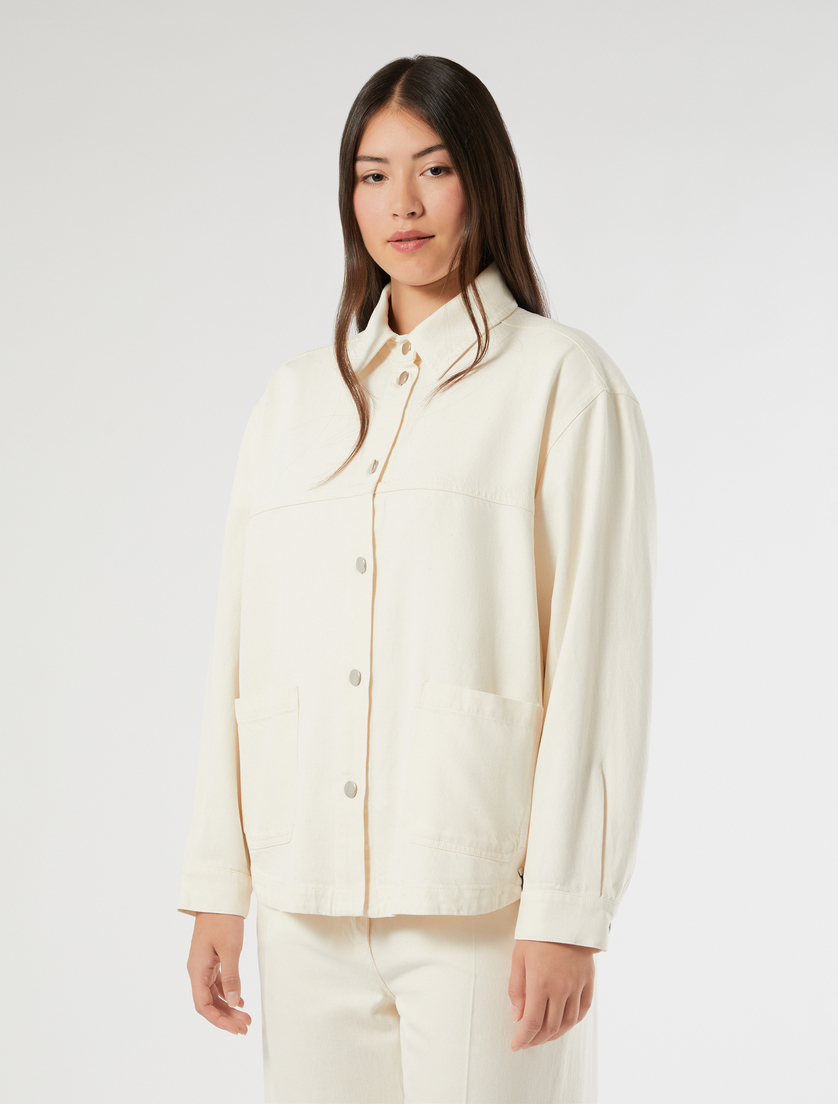 Bull cotton and Tencel jacket - WHITE - Marina Rinaldi - 3