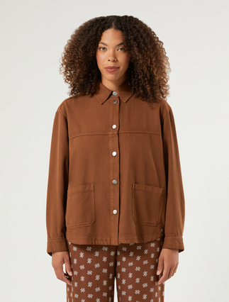 Bull cotton and Tencel jacket - BROWN