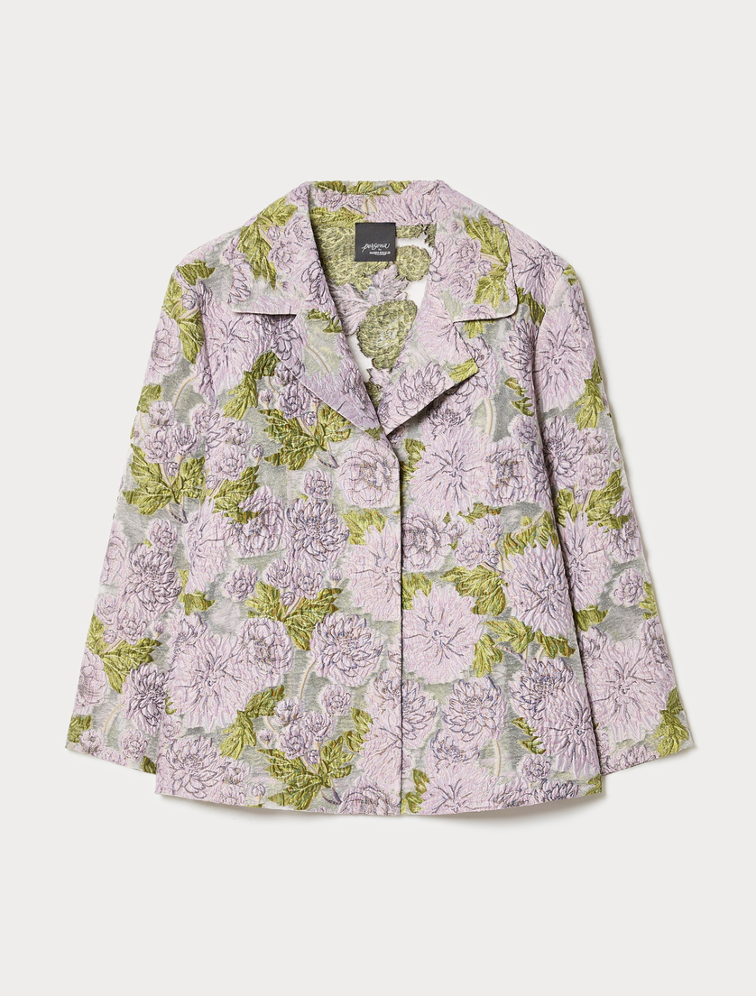 Jacke aus Jacquard mit Blumenmuster - SHOCKING PINK - Marina Rinaldi