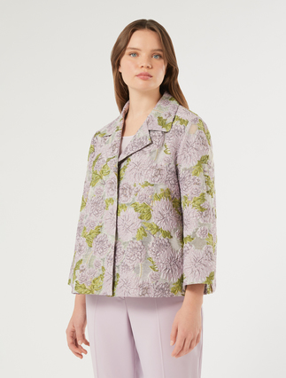 Jacke aus Jacquard mit Blumenmuster - SHOCKING PINK