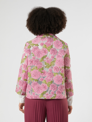 Floral jacquard jacket - PINK - Marina Rinaldi - 4