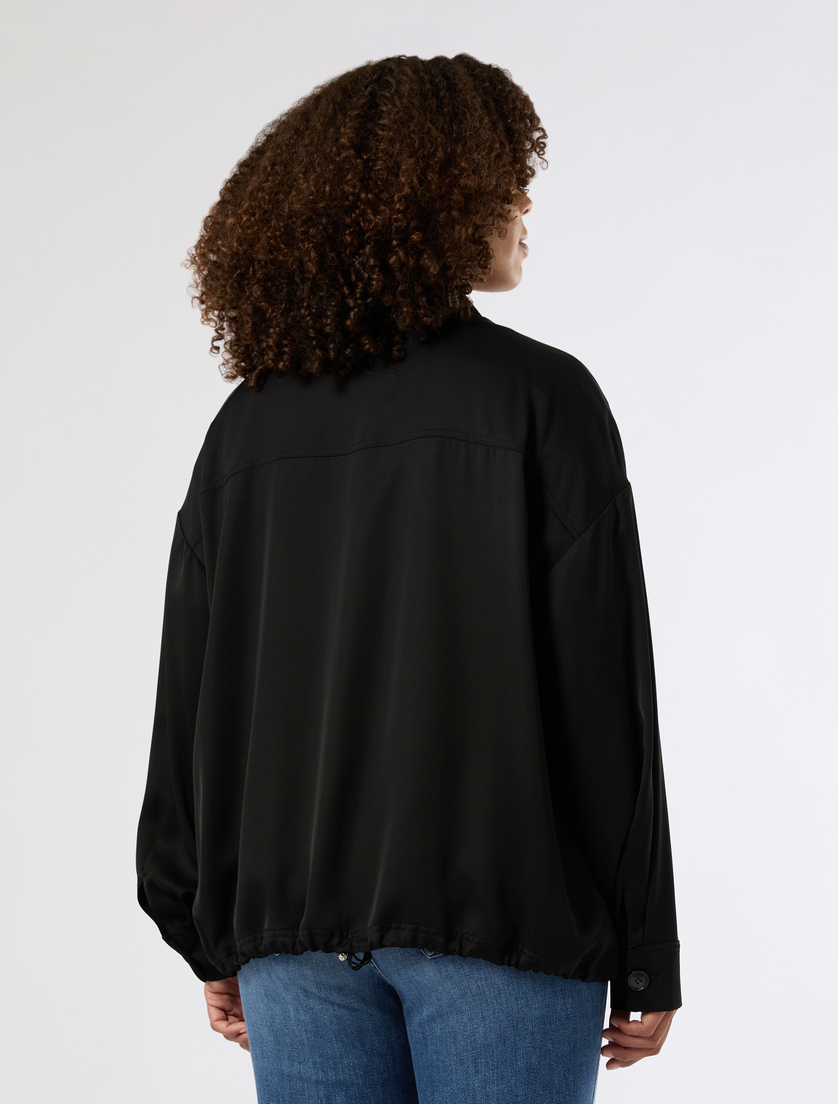 Viscose twill jacket - BLACK - Marina Rinaldi - 4