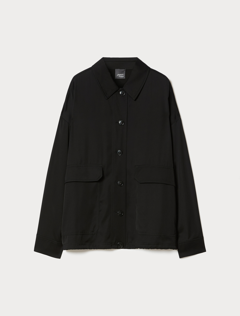 Viscose twill jacket - BLACK - Marina Rinaldi