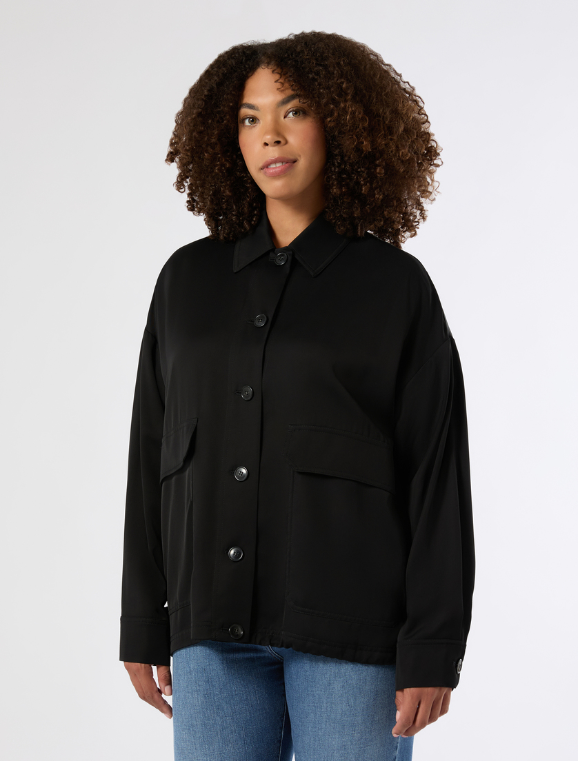 Viscose twill jacket - BLACK - Marina Rinaldi - 3