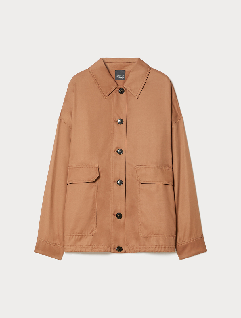 Viscose twill jacket - CARAMEL - Marina Rinaldi