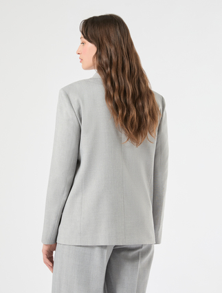 Twill blazer jacket - MEDIUM GREY - Marina Rinaldi - 4