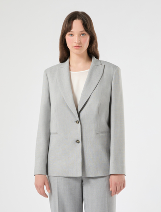 Twill blazer jacket - MEDIUM GREY - Marina Rinaldi - 3