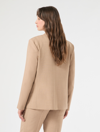 Twill blazer jacket - HAZELNUT BROWN - Marina Rinaldi - 4