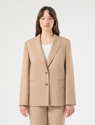 Twill blazer jacket - HAZELNUT BROWN - Marina Rinaldi - 3