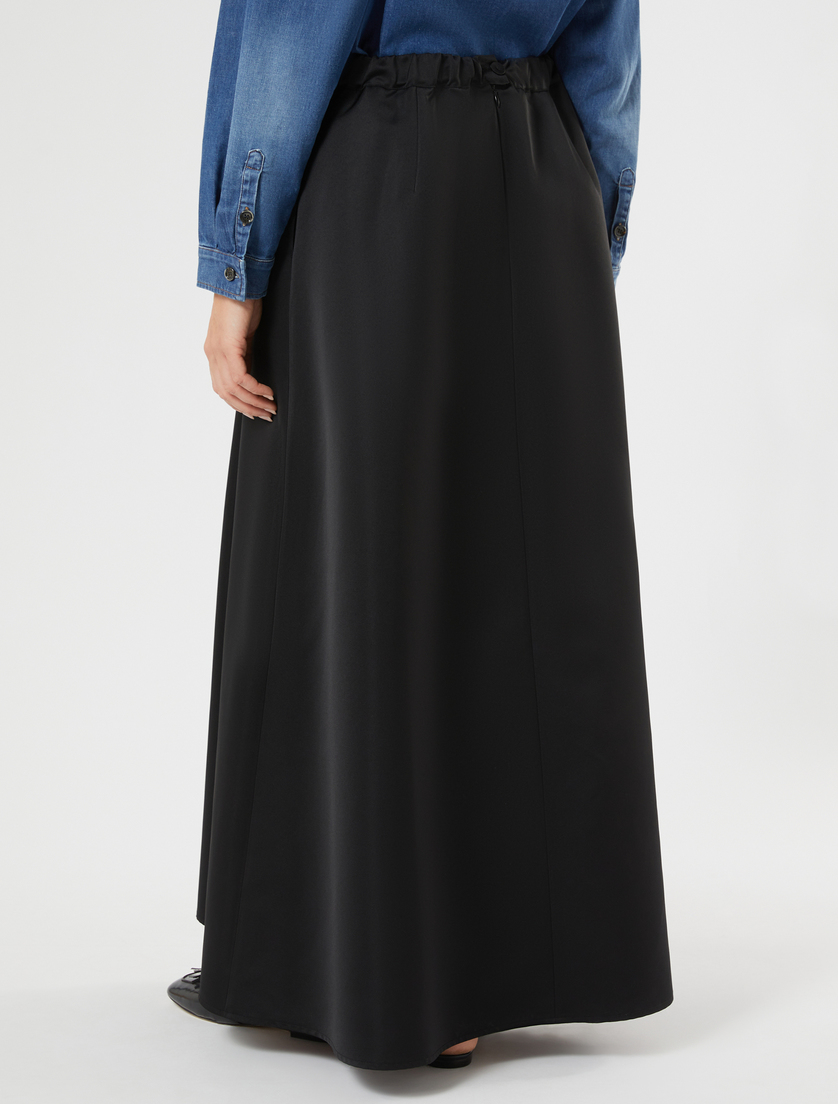 Jupe mi-longue en duchesse - NOIR - Marina Rinaldi - 4