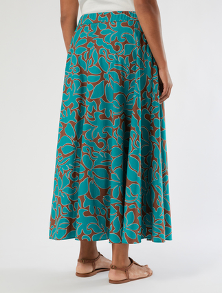 Long cotton poplin skirt - BROWN - Marina Rinaldi - 4
