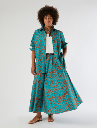 Long cotton poplin skirt - Marina Rinaldi