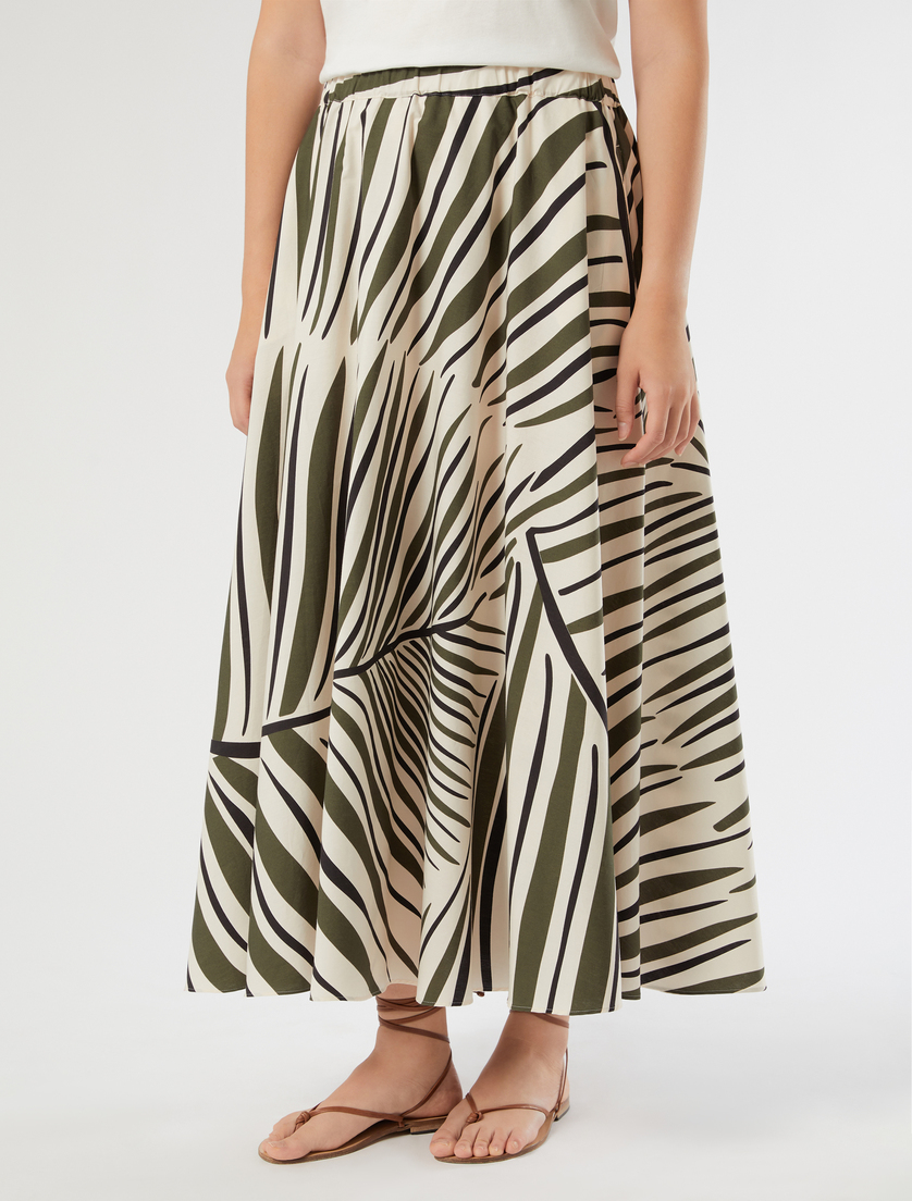 Long cotton poplin skirt - VANILLA - Marina Rinaldi - 3